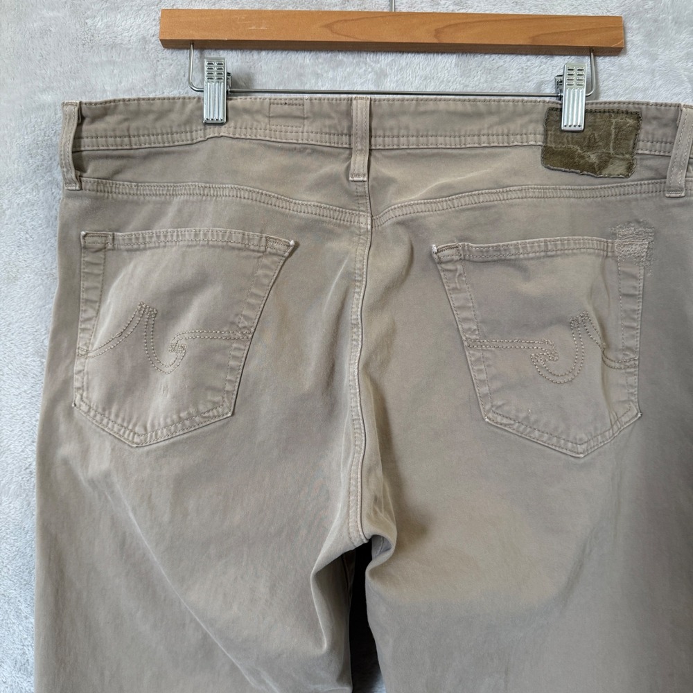 AG Adriano Goldschmied The Protégé Straight Leg Tan Chino Pants 38x33 USA *READ - Picture 5 of 12